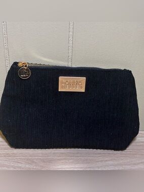 Laura Geller Black Cosmetic Bag with Gold Accent